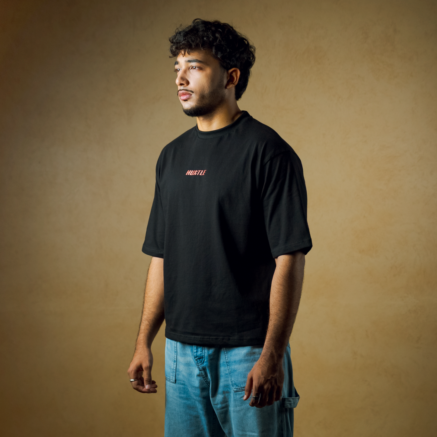 Black Core Drop- Oversize Boxy Fit-Tee