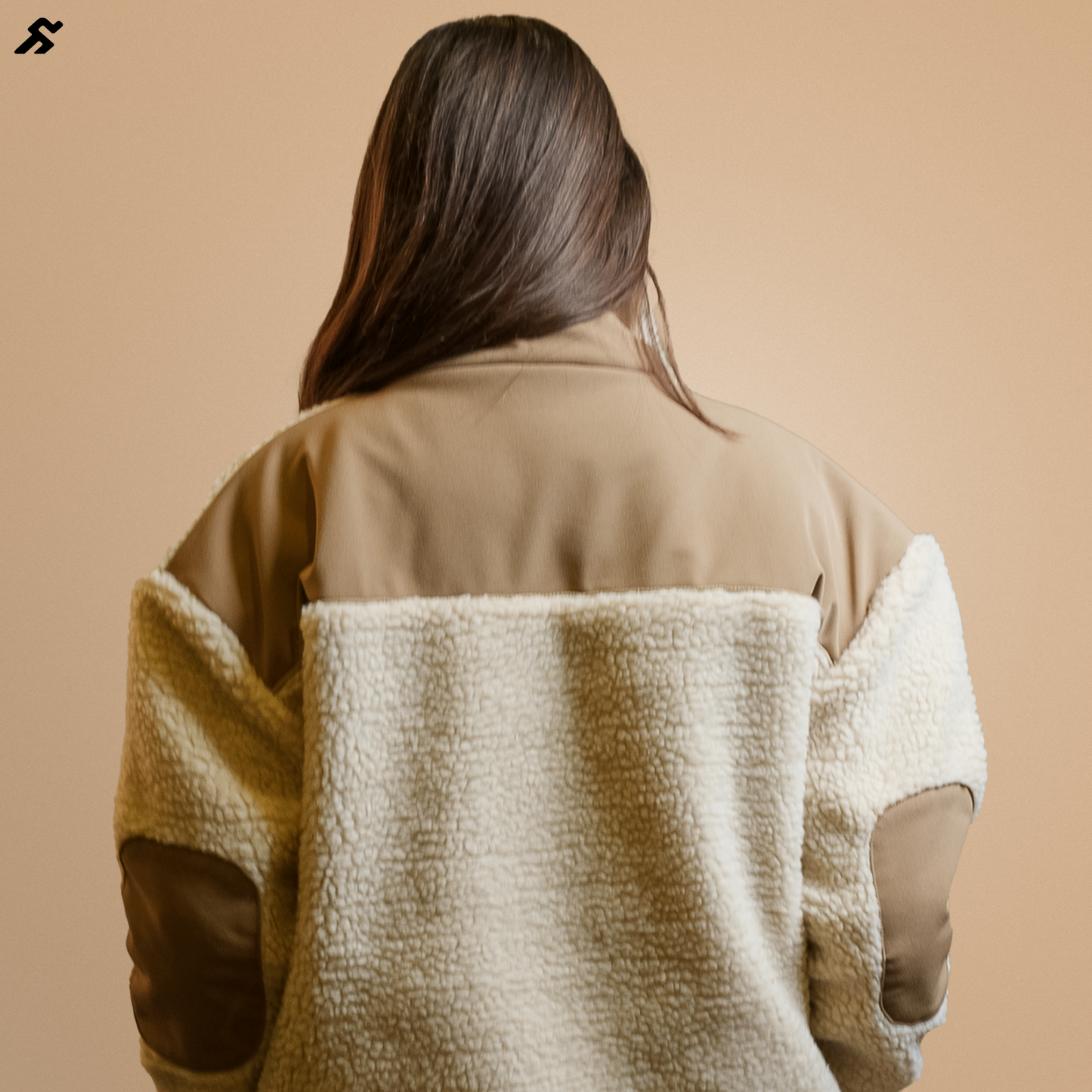 Beige Faux Fur Oversized Jacket