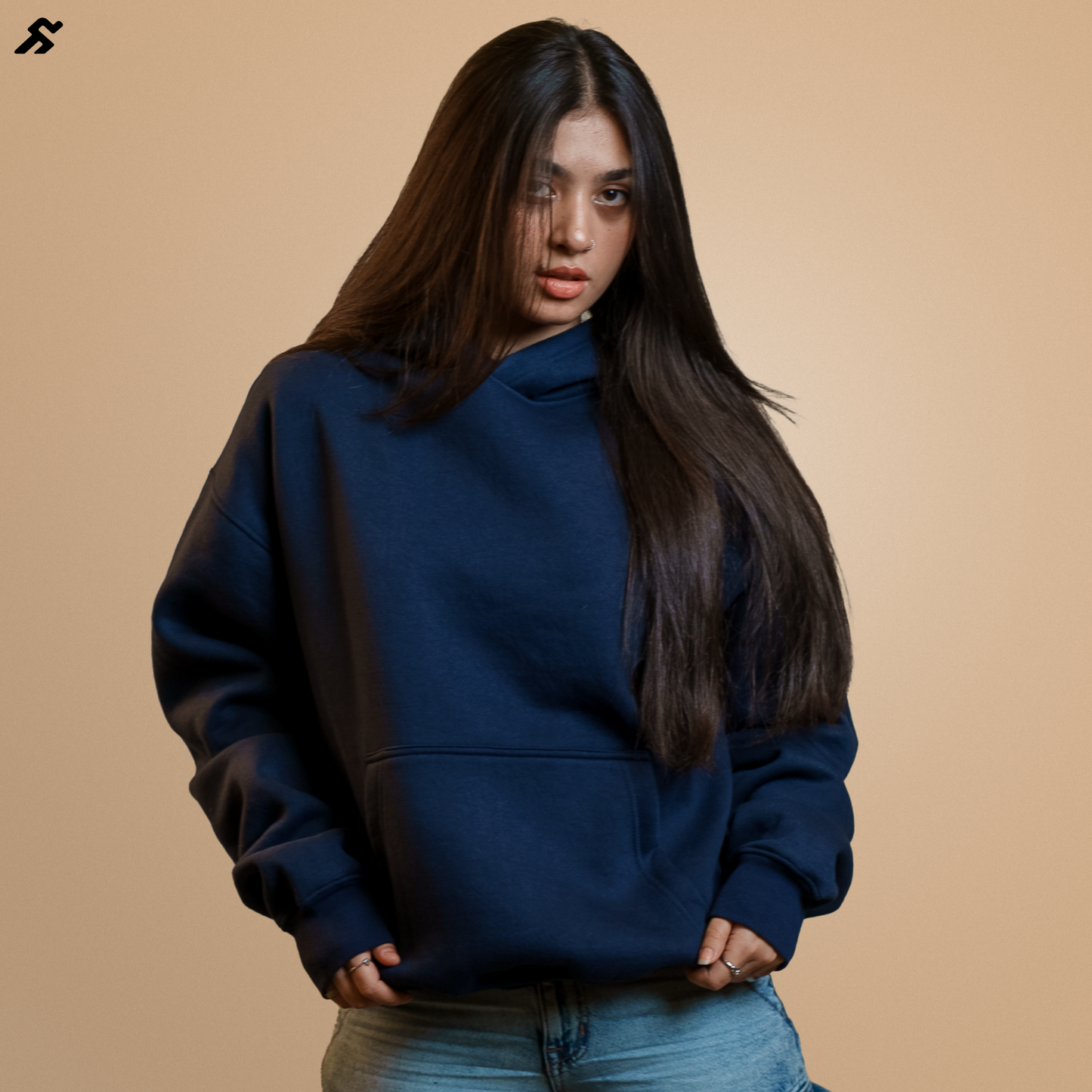 Navy Blue Oversized Hoodie