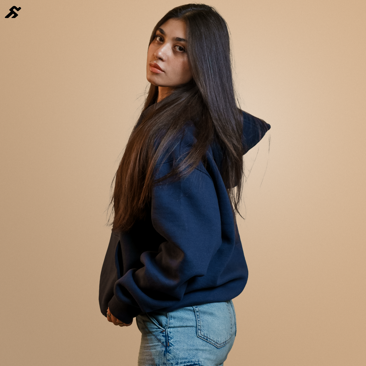 Navy Blue Oversized Hoodie