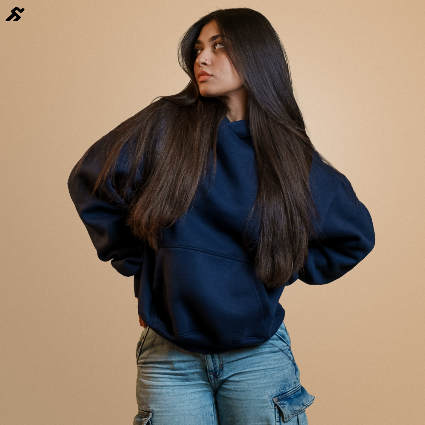 Navy Blue Oversized Hoodie