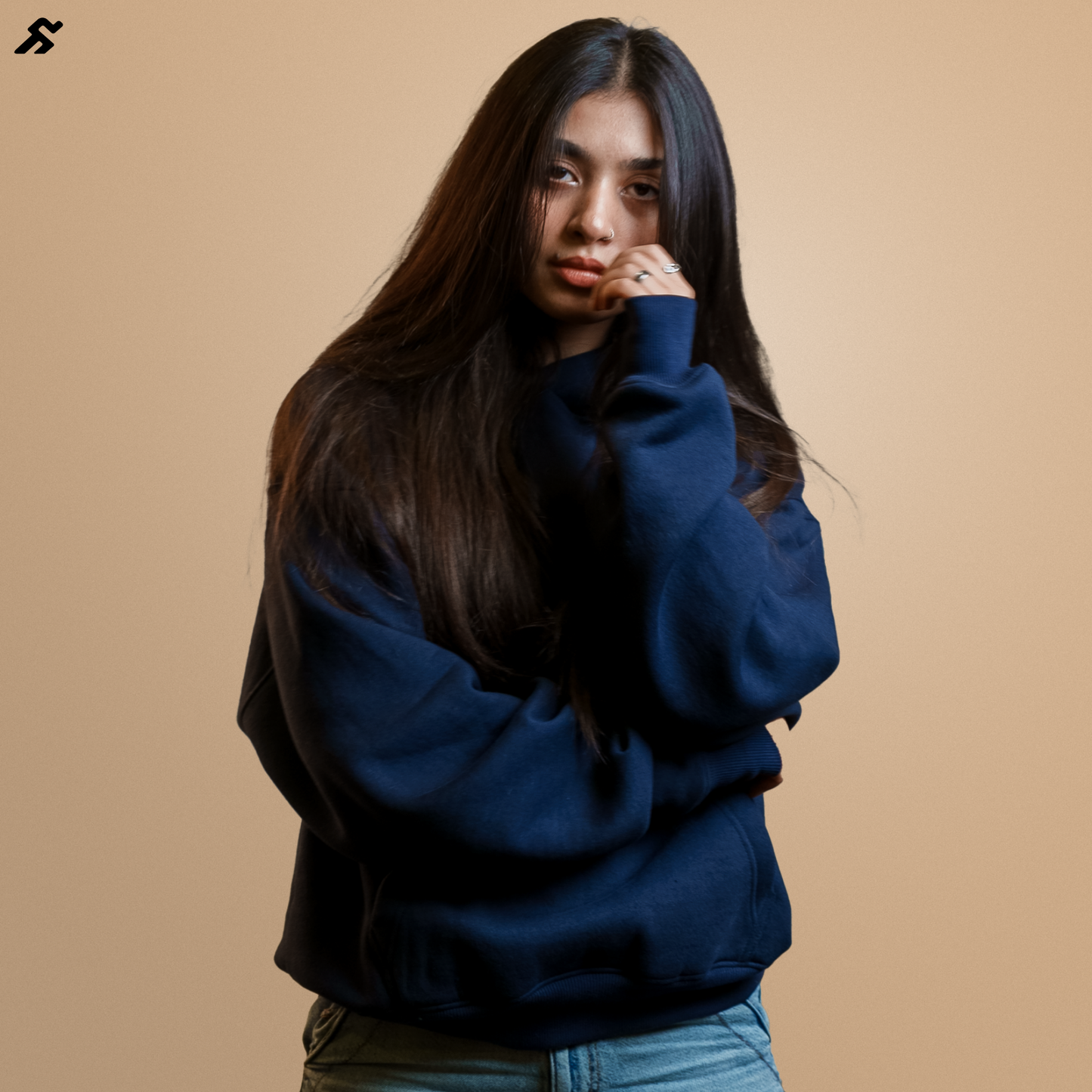 Navy Blue Oversized Hoodie