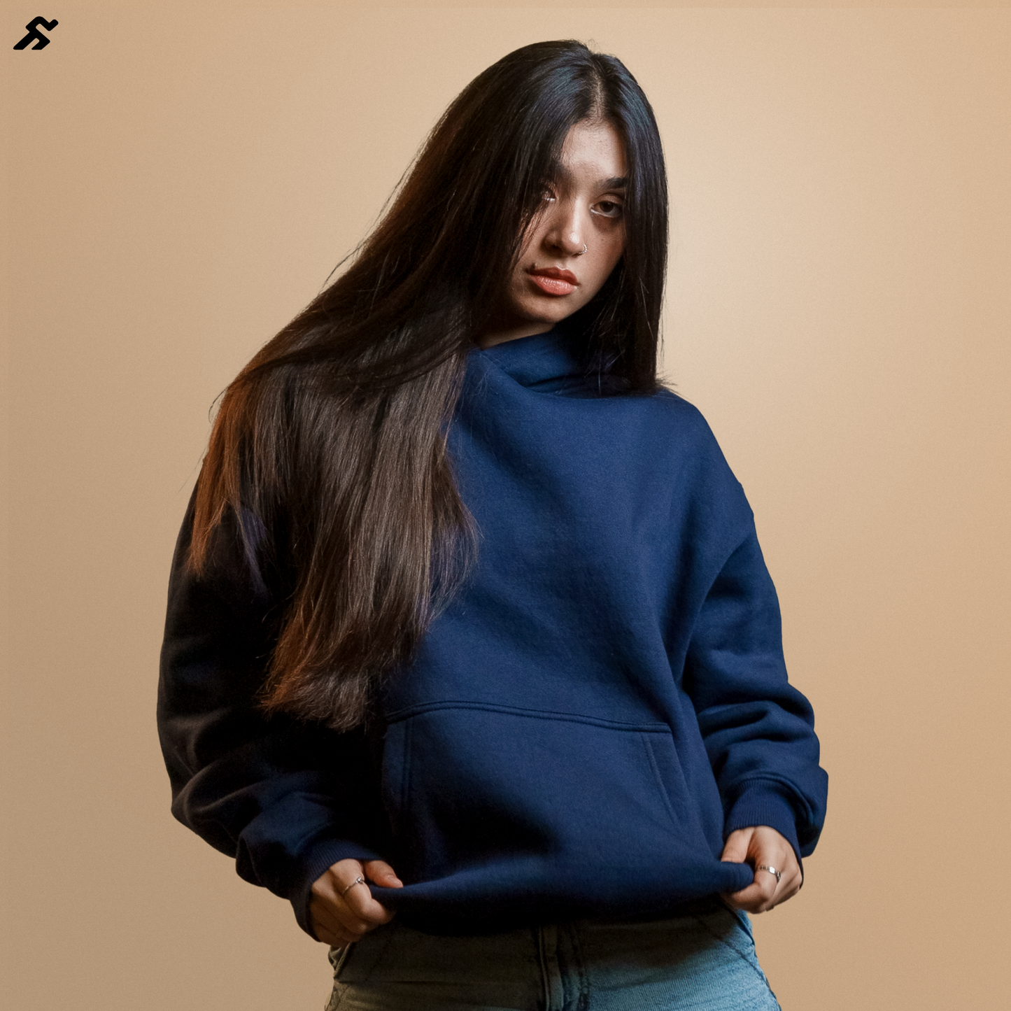 Navy Blue Oversized Hoodie