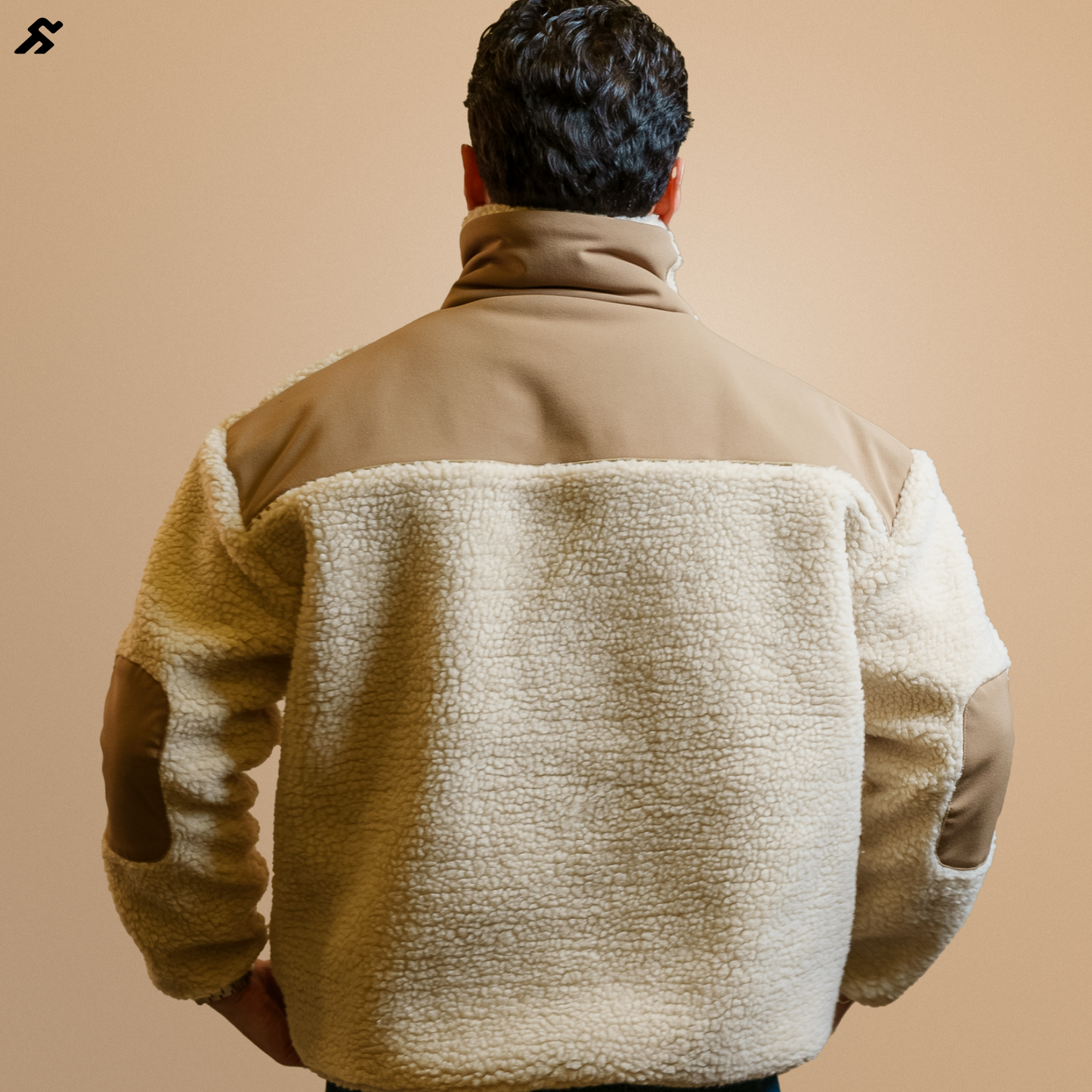 Beige Faux Fur Oversized Jacket