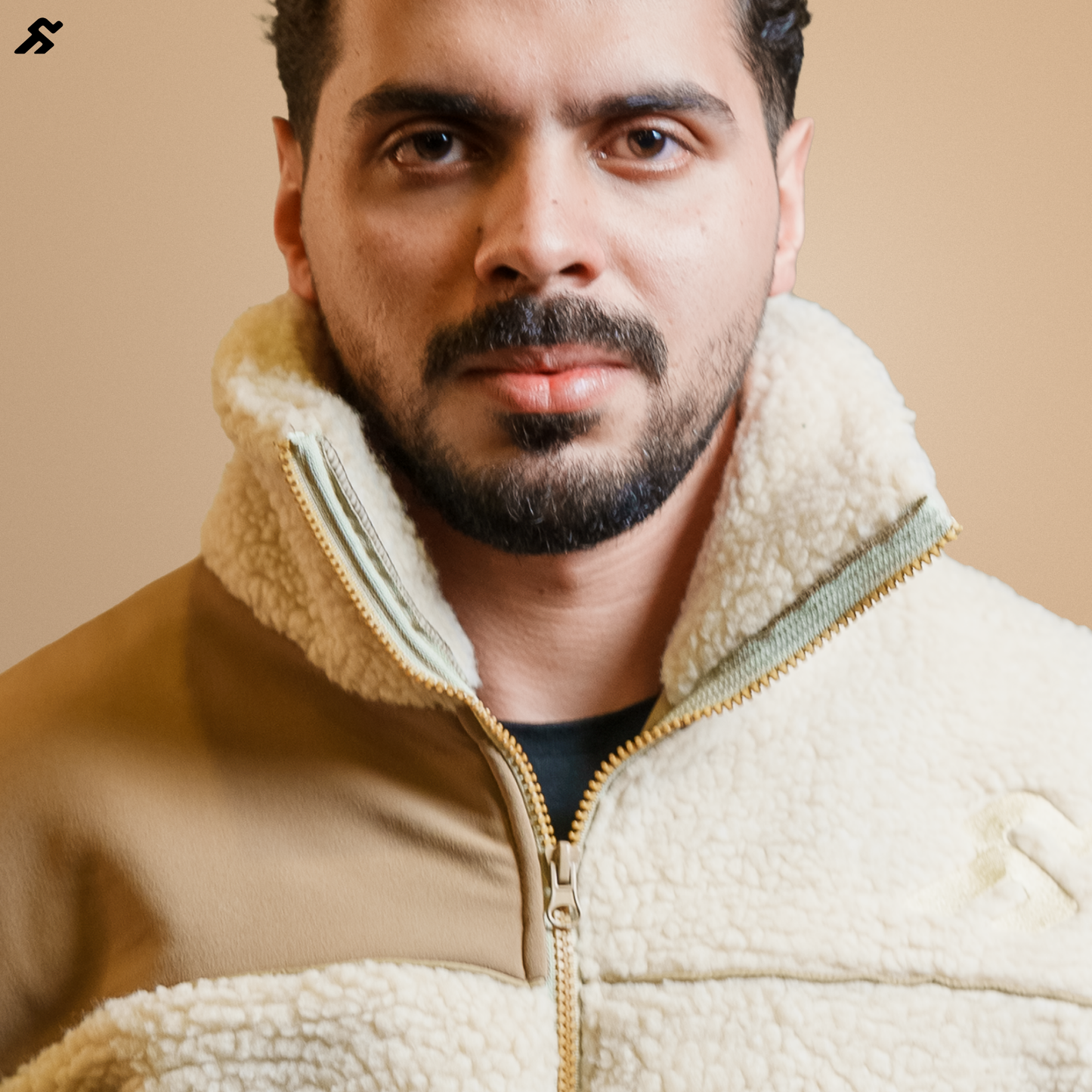 Beige Faux Fur Oversized Jacket